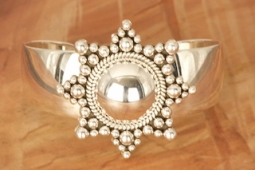 Navajo Artist Artie Yellowhorse Sterling Silver Star Bracelet